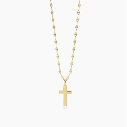 Girocollo in argento placcato oro con croceCREDI IN ME