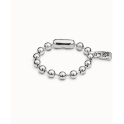 Pulsera de bolas bañada en plata de ley