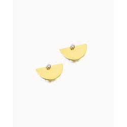 Pendiente Abanico Con Diamante En Oro